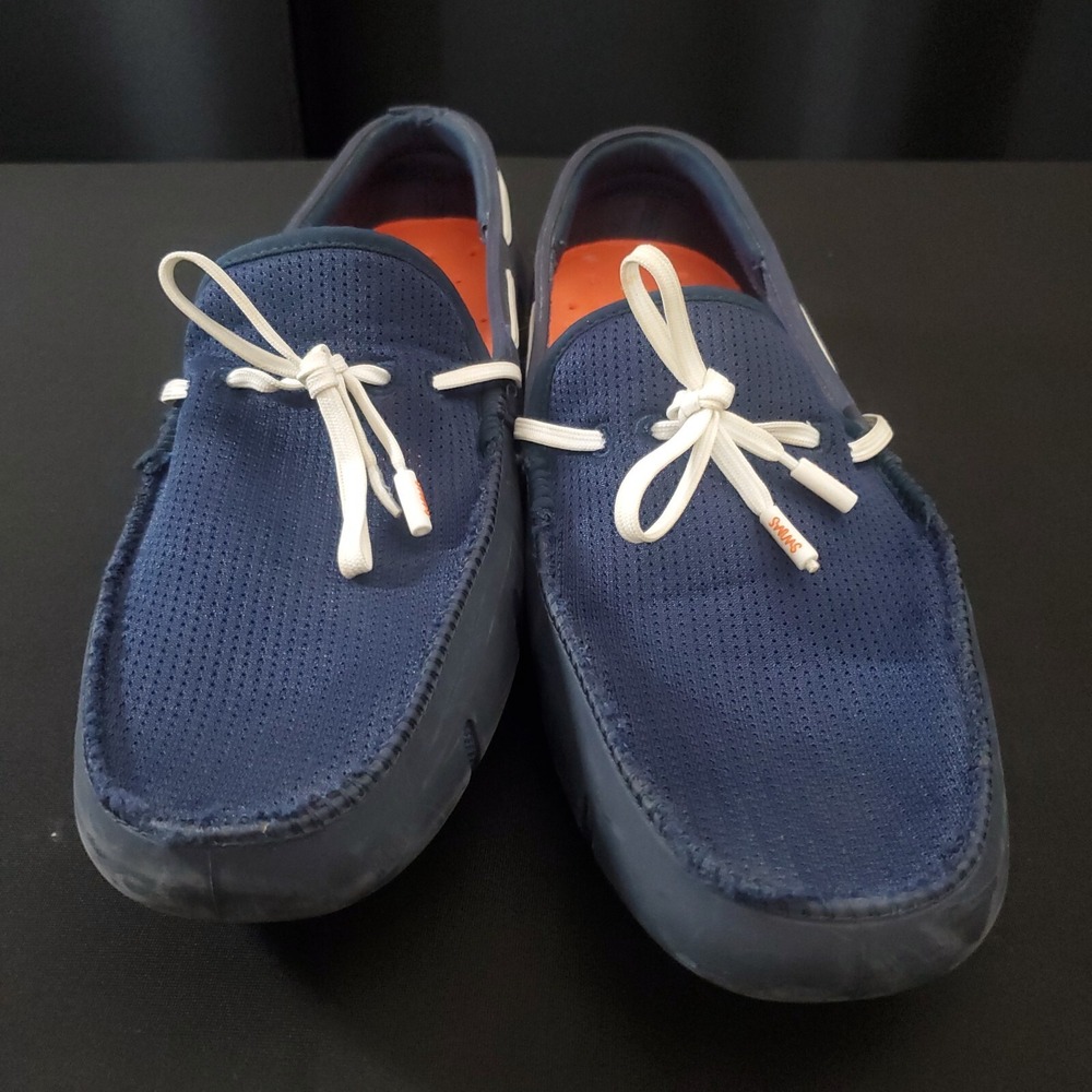 SWIMS Breeze Loafers Boat Shoes Men 13 Blue Slip On Braided Lace Water Resistant